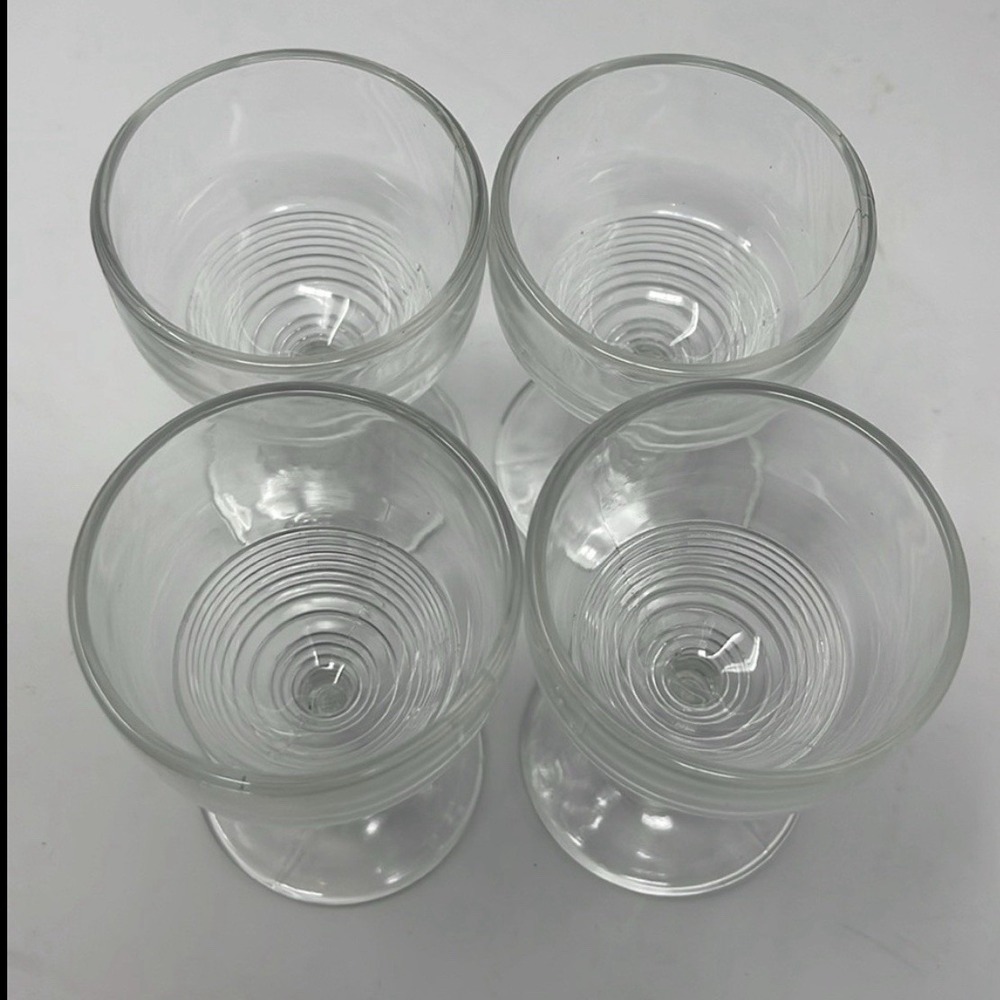Set of 4 Vintage Beehive clear petite Sherry Gimlet stemmed Glasses - Picture 2 of 8